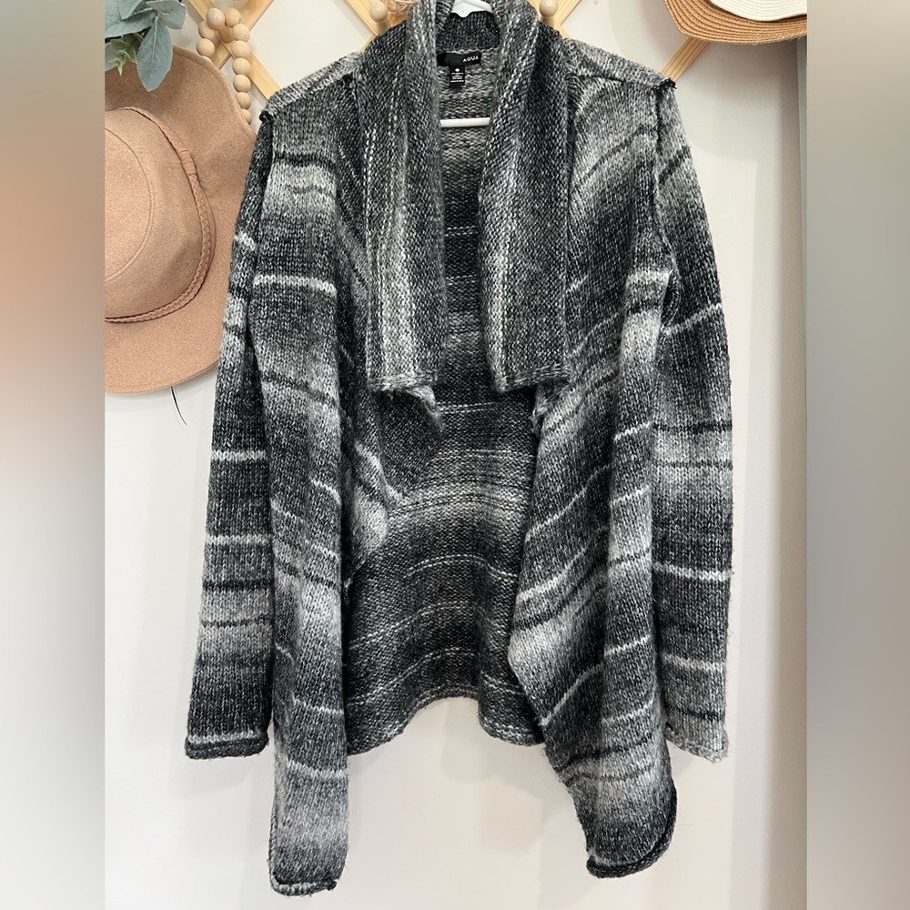 AQUA Cascading Open Front Cardigan